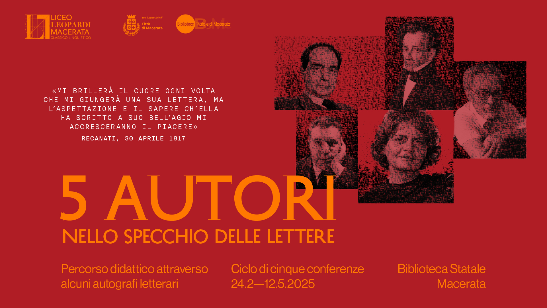 14 gennaio 2025 - 5 Autori “Nello specchio delle lettere”. Percorso didattico attraverso alcuni autografi letterari - Liceo Statale G. Leopardi Macerata