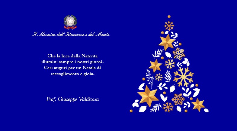 13 dicembre 2024 - Auguri di buone feste 2024 - Ministro dell'Istruzione e del Merito Prof. Giuseppe Valditara - Liceo Statale G. Leopardi Macerata